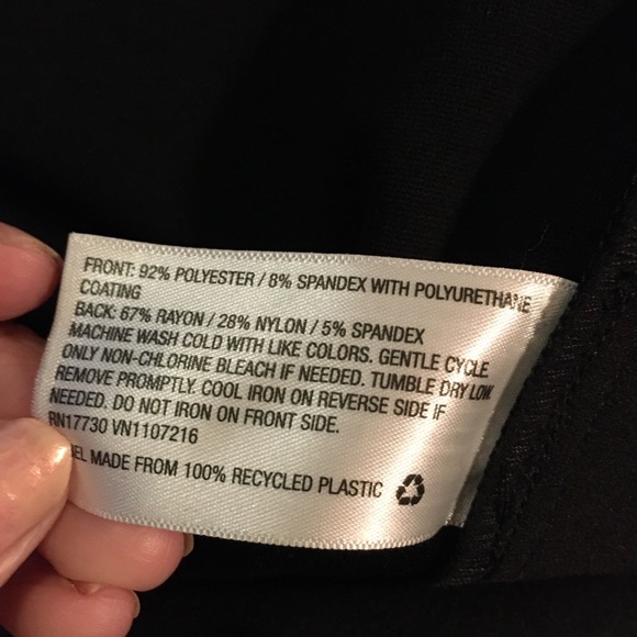 Faux Leather Ponte Leggings Ava & Viv Black 3x - Picture 5 of 7